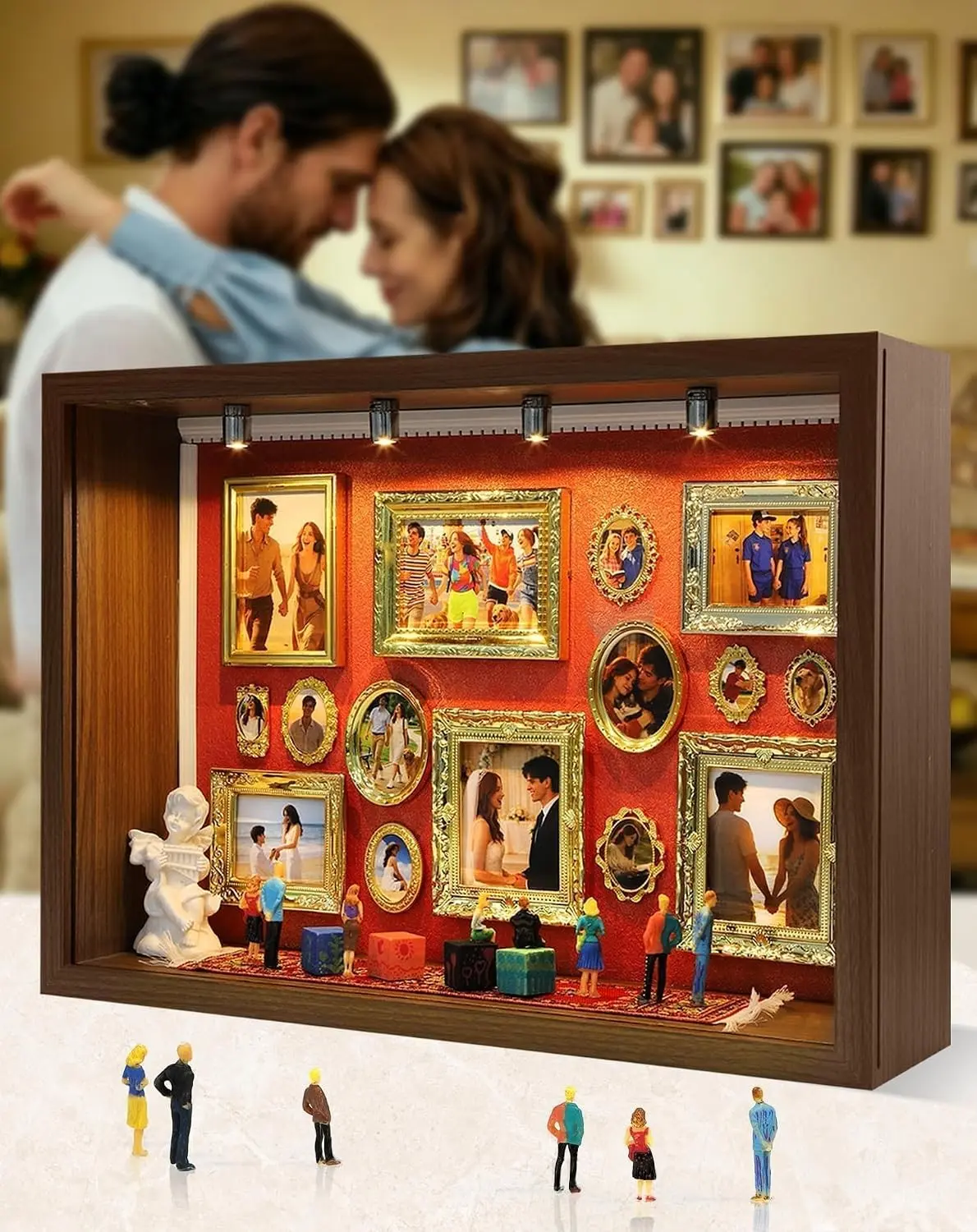 Memory Museum Kit Mini Picture Frame Shadow Box 9×13×3.3", Romantic for Her, Warm Pet Memorial, Personalized Gift for Woman, Wedding, Birthday, Mother, Graduation, Christmas