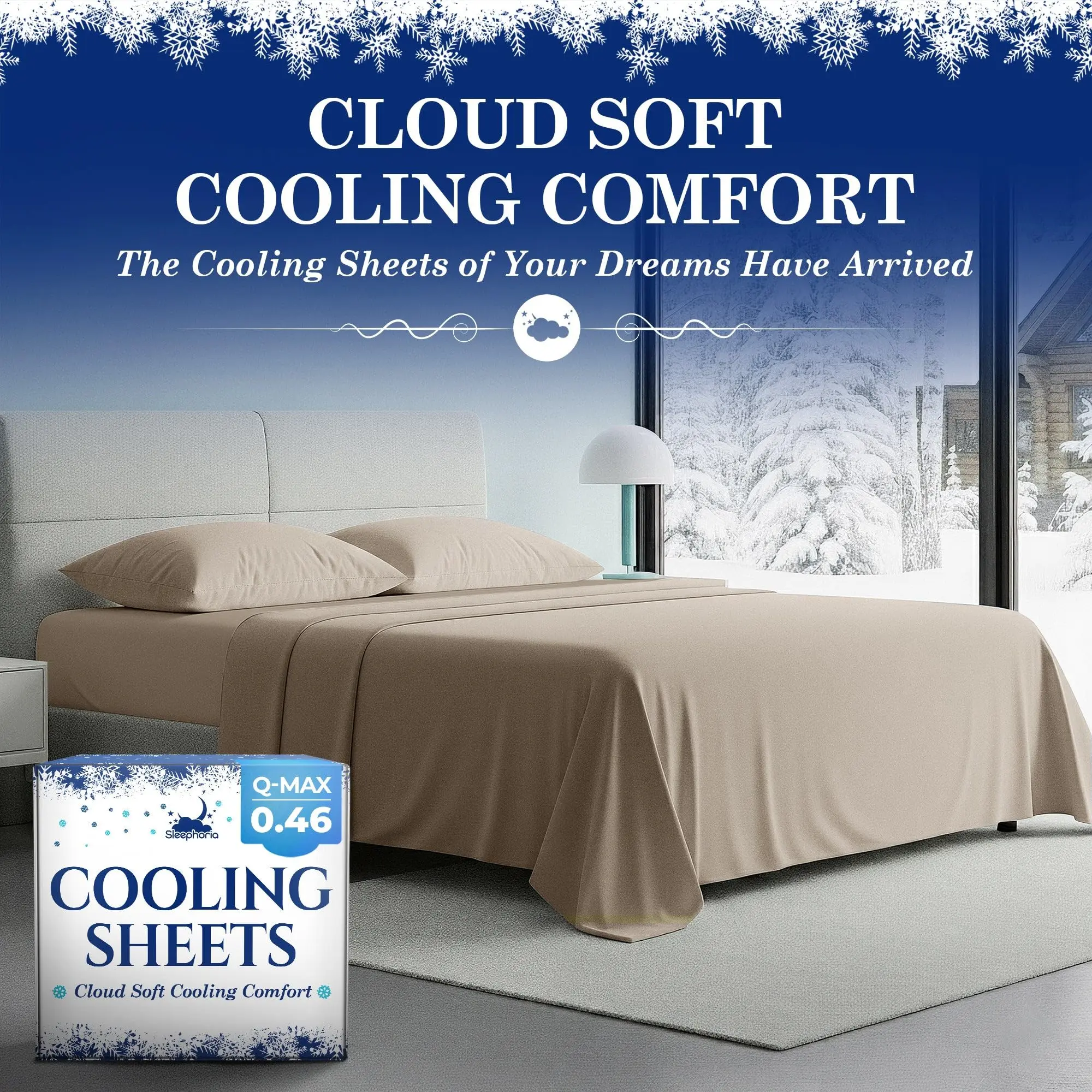 SLEEPHORIA Cooling Sheets - BreezeWeave 3 PC Cooling Bed Sheets for Hot Sleepers & Deep, Cool Rest - Cloud Soft, Silky Smooth, 16 in Deep Pocket, Ultra Durable