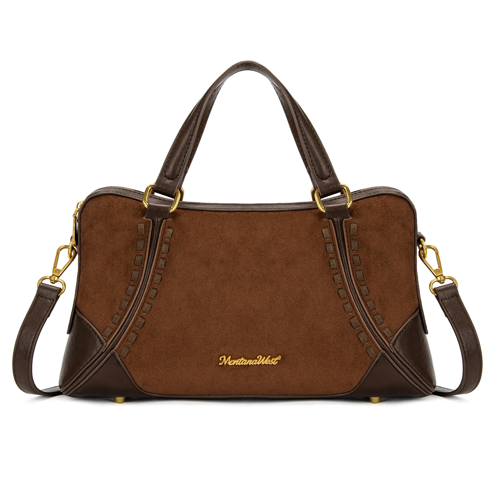 Montana West Suede Boston Crossbody Bag for Women
