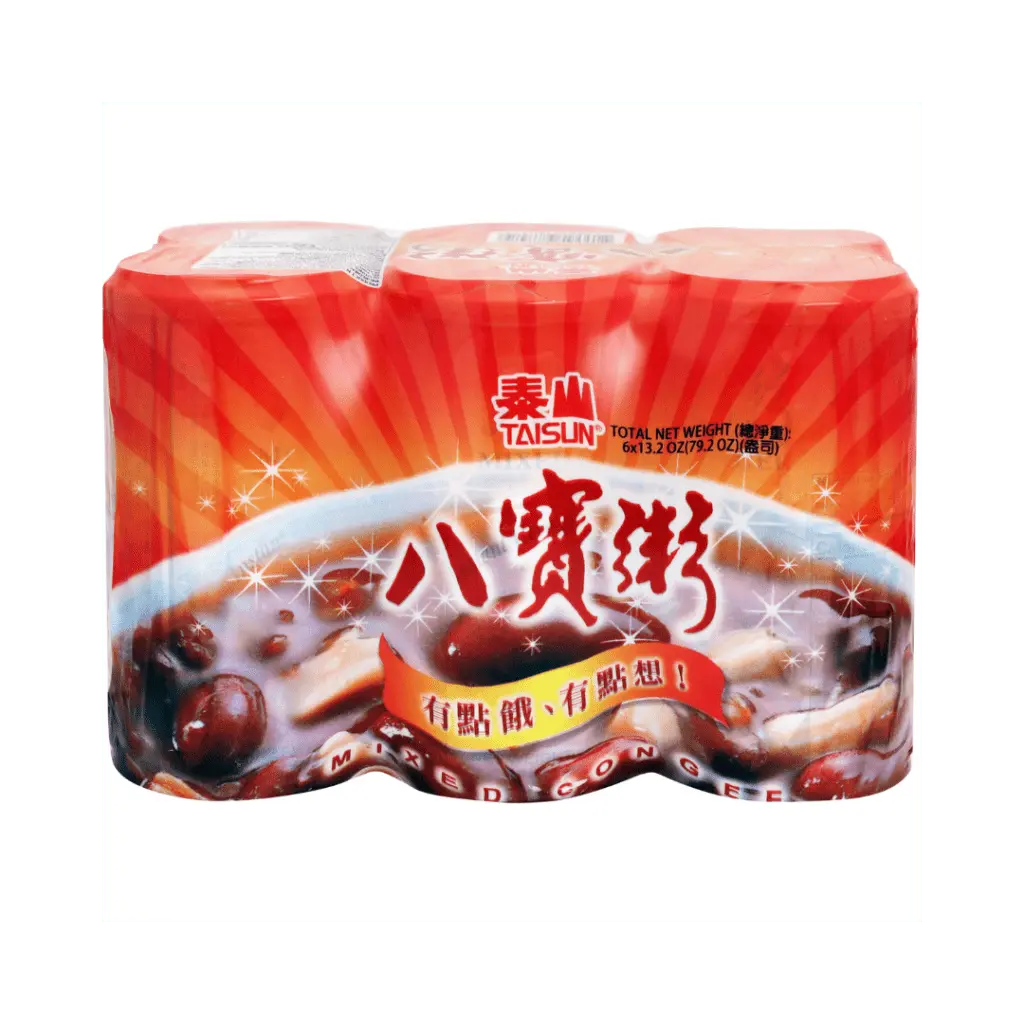 Taisun Traditional Slow-Cooked Sweet Ambient Mixed Congee - 375g x 6 Pack, Natural Ingredients Blend of Rice, Beans & Grains, Comforting Taste, Smooth Texture