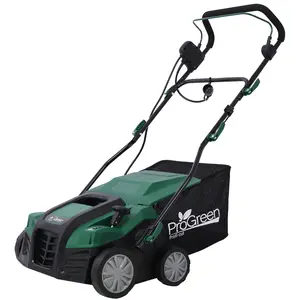 2-in-1 Electric Lawn Dethatcher & Scarifier, 16 Inch 15A Garden Yard Maintenance Tool with 58QT Collection Bag