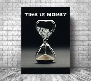 Time Is Money Wall Art, Motivational Success Poster, Money Mindset Print, Entrepreneur Office Decor, Inspirational Business Artwork, Hustle Motivation Wall Decor