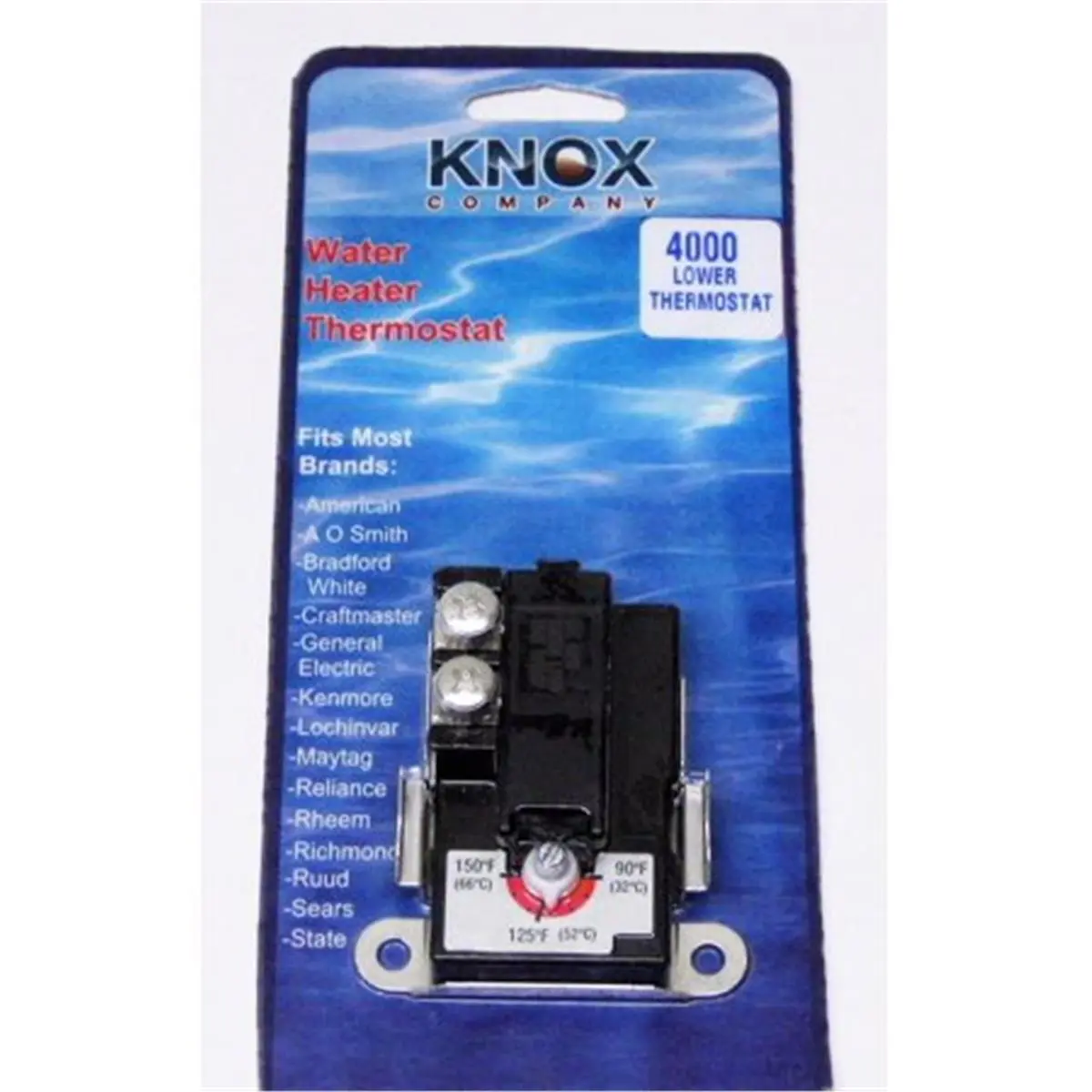 212 MAIN New Knox T-4000PB Plain Lower Water Heater Thermostat, Household Home Appliance Heater Component, 2 Point Plain-Lower