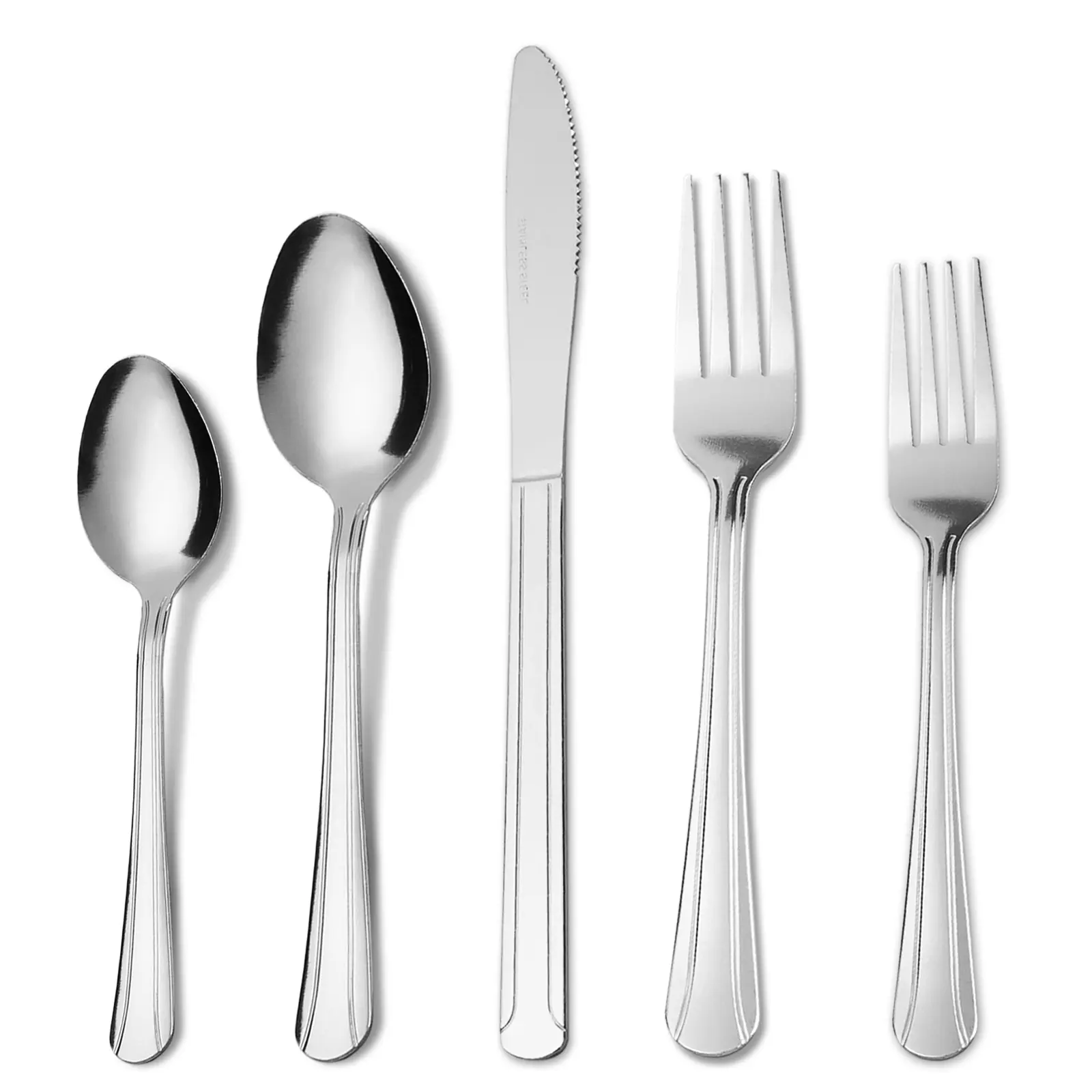 40pcs Modern Stainless Steel Flatware Set Mirror Polished Cutlery Includes Knives Forks Spoons Steak & Butter Knives Ideal for Christmas Halloween Restaurant Hotel Banquet Business Use, Modern Tableware Sets, Tableware Kit