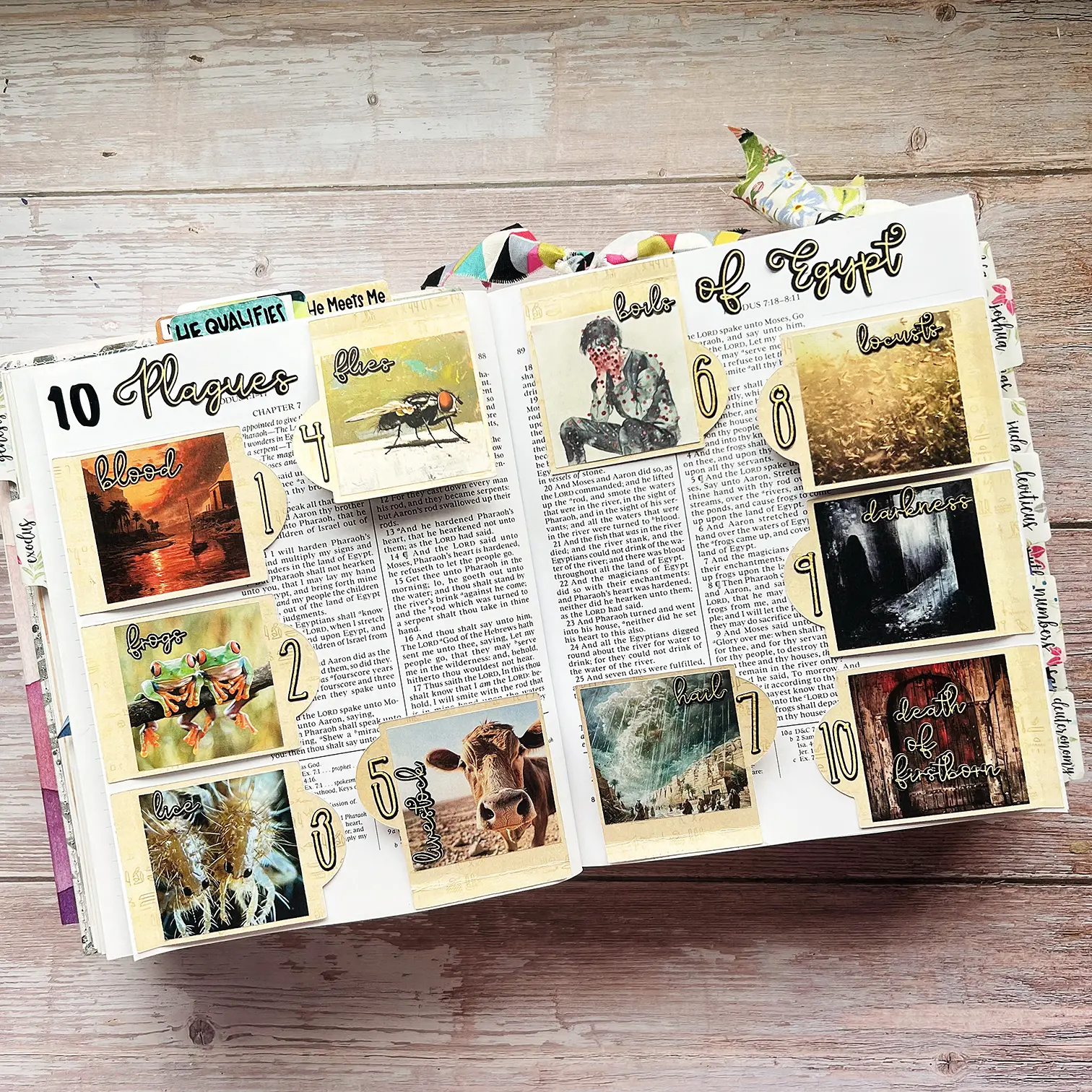 10 Plagues Old Testament Bible Journaling Interactive Page Kit Diy Kits Beige