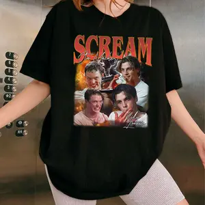 Horror Duo Vintage Shirt, 90s Slasher Movie Inspired Tee, Scary Film Villains Graphic T-Shirt, Retro Thriller Fan Merch