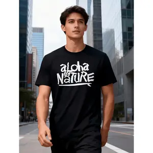 Aloha by Nature Hawaii T-Shirt for Men & Women - 100% Heavyweight 180Gsm Hawaiian Shirt with Aloha Print, Hibiscus & Surf Design