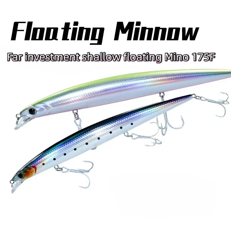 Long Casting Floating Minnow Shallow Lure 175mm 26g, Herring Fishing Bait, Sea Fishing Fake Bait, Hard Bait, Upside-Down Fish Bait