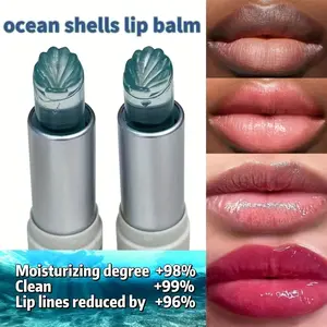 HERORANGE Marine Shell Glossy Lip Balm moisturizes lips, reduces lip lines, provides long-lasting hydration, and offers a clean, transparent lip gloss, Moisturizing