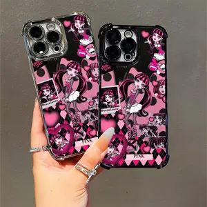 Monster High Draculaura Gothic Pink Love Cartoon Phone Case, Compatible with iPhone 11/12/13/14/15/16 (Pro Max/Plus) for Teen Girls & Young Women