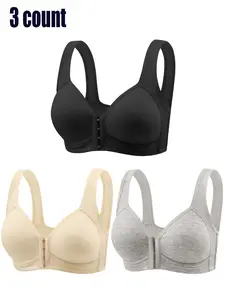 Women's Front Closure Bra Set, Smooth Strong Support, Comfortable Fashion, Multiple Sizes, Ideal for Daily Wear