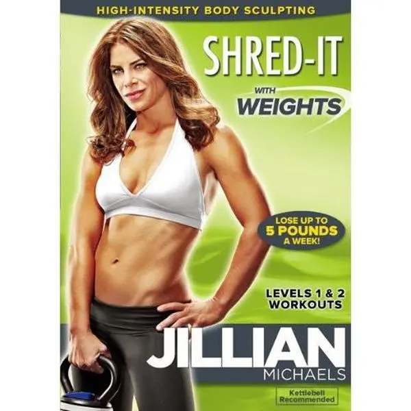 Jillian Michaels Shred-It with Weights Health & Fitness-Weight Lifting DVD - Full Frame, Dolby, English, High-Intensity Body Sculpting, Build Lean Muscle