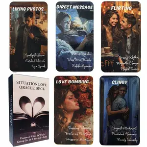 53 Pcs Situation Love Oracle Card Game Set, Tarot Card Game, 13x8 Cm Scenarios, Reveals Life Truths, Perfect for Beginners, Divination Cards for Couples, Tarot Card Decks