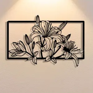 Elegant Abstract Romantic Love Tree Metal Wall Decor, Home Decor Accessory, Simple Floral Design, Perfect for Home Office Cafe Bar, Ideal Holiday Gift