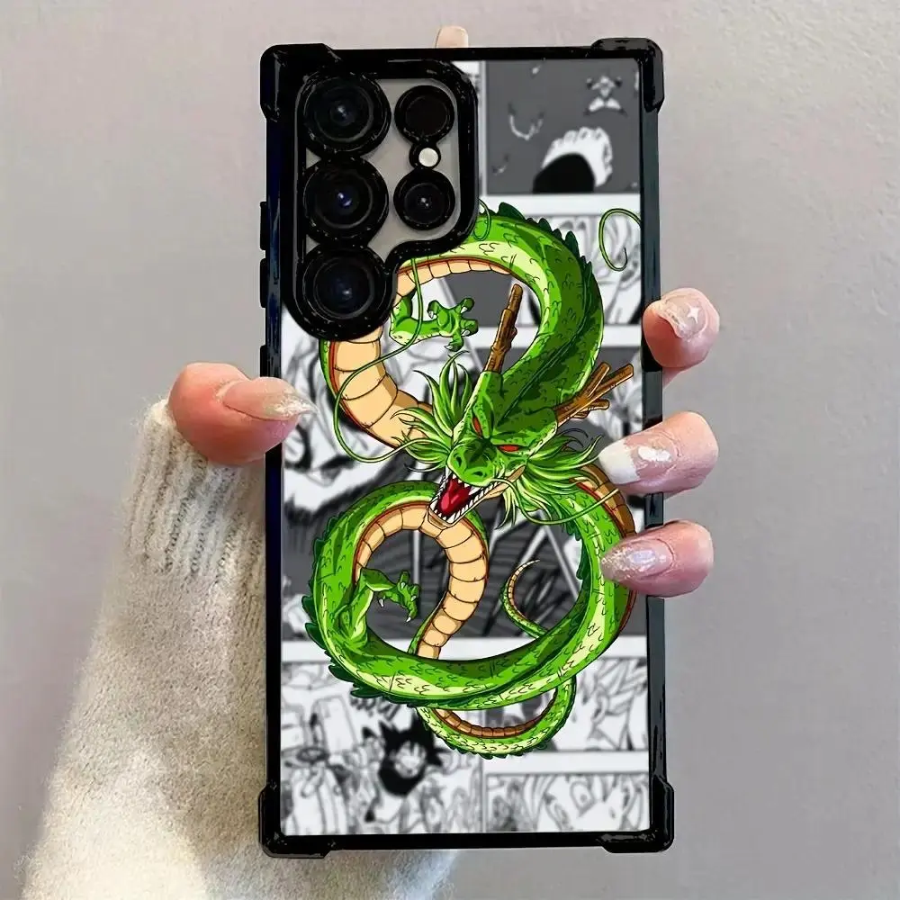 Cool d-DRAGON b-BALL Green Dragon Phone Case Suitable for Samsung S26 S25 S24 S23 S22 Plus Ultra iPhone 17 Air 16 15 14 13 12 11  Anti-Drop Transparent Soft Back Cover, Cool Phone Case, Smartphone Case, Mobile Cover, Stylish Mobile Case, Anime Phone Cover