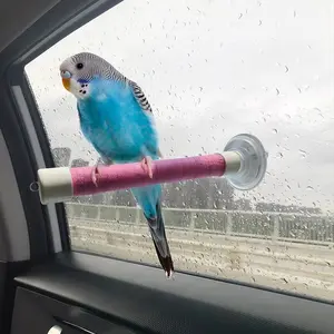Vacuum Bird Perch Stand, Strong Adhesive Bird Viewing Rack, Parrot Bathing Holder, Suitable for Glass, Mirrors, Tiles, Windows