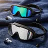 Unisex 2-Pack Ultra-Wide Lens Water Goggles Set - 180° View, Silicone Leakproof Swimming Glasses, Anti-Fog, UV Protection, Adjustable Swim Goggles for Adults, Ideal for Family Swimming Sessions