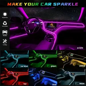 Multicolor LED Strip Lights for Car Interior, Interior Ambient Light, RGB Neon Light, Dashboard Fiber Optic Lamp, USB Storage Disk, Automotive Lighting Accessories