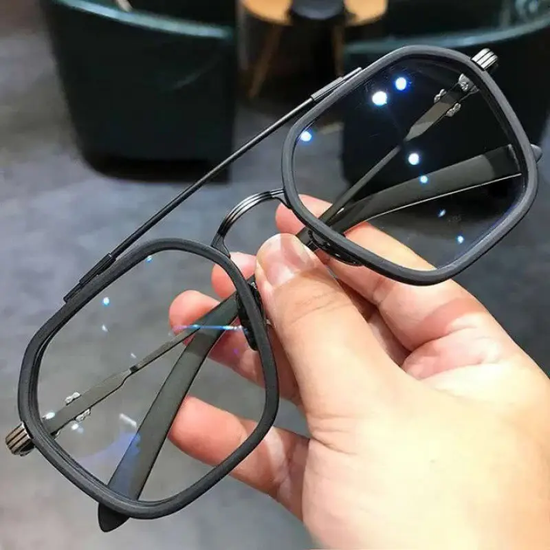 2026 New Double Beam Aviator Eyewear Frame, Classic Fashion Anti-Blue Light Prescription-Compatible Men's Sunglasses, Customizable for Daily Office Use