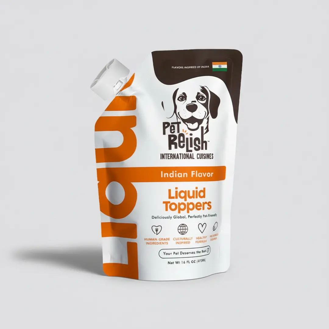 Pet Relish™ Indian Flavor Liquid Dog Food Topper, Ideal for Enhancing Dog Feeding Experiences