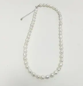 【Live】PEARLISM Unique Freshwater Seedless Pearl Necklace 6-7mm Seedless Pearl Silver Adjustable AFSN027