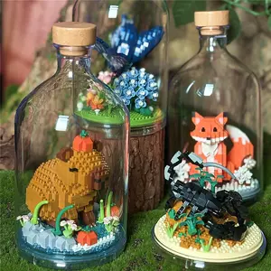 Animal Building Blocks Set, 1 Box Cute Fox & Rabbit & Bear Design Blocks Toy, Creative Desktop Decoration, Educational Assembly Toy for Teenager, Building Block Sets, Brick, Crafts, Model Aircraft, Bricker Build Sets, Block Figures