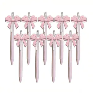 10pcs Bow Tie Party Pen Set, High-Quality Bow Series Click Pens, Party Gift Pens, Handbag Multi-Item Party Gift Bag
