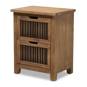 Baxton Studio Clement Transitional Multipurpose 2-Drawer Cabinet, Brown