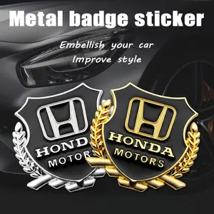 2pcs 3D Car Body Emblem Metal Stickers, Trunk Window Decal for Honda Mugen Jazz Fit Crv Civic Type R Accord Odyssey Accessories