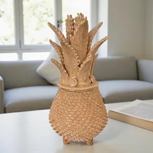 Mexican pottery, Pineapple decor, Mexican decoration, Pineapple sculpture, Glazed clay pineapple, Pottery from Michoacan