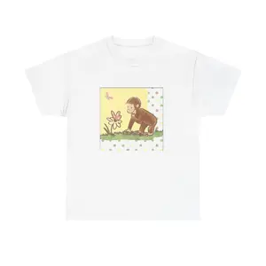 Vintage Curious George Unisex T Shirt Featuring Classic Cartoon Style Retro 90s Inspired Streetwear For Nostalgic Soft Girl Aesthetic