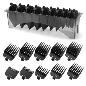 Clipper Guards Set Compatible with Most Wahl Clippers with Holder, Clipper Guides Replacement - 1/16" to 1", 10 Piece Set
