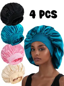 Women's Soft Sleep Caps Gift Box Set, Elastic Band, Elastic Hair Bonnet, Suitable for Curly Hair, Birthday & Holiday Gifts, Comfortable Fashion Design, Sleep Bonnets, Sleeping Bonnet