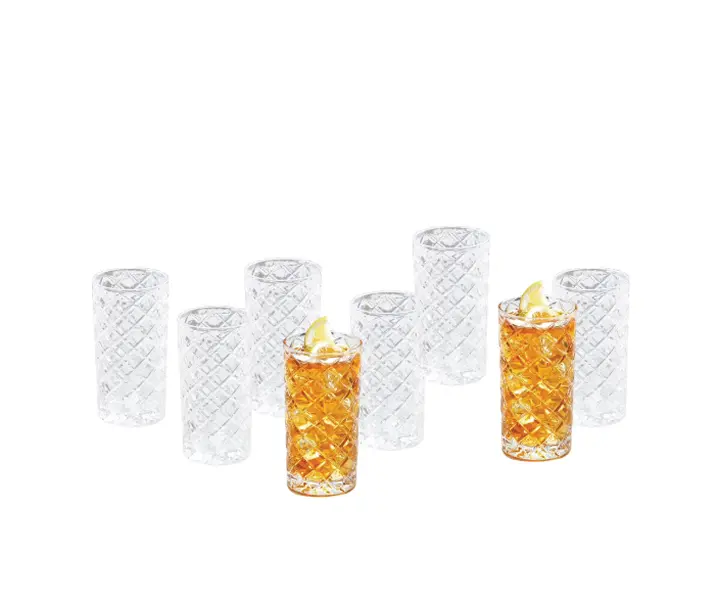 Sylvan 12 oz Diamond-Cut Tumbler Glasses - Set of 8, Kitchenware Drinkware Mug Sylvan 12 oz Diamond-Cut Tumbler Glasses - Set of 8, Kitchenware Drinkware Mug