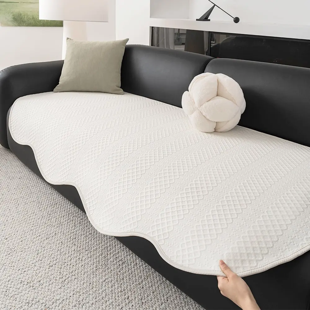 Summer Ice Silk Sofa Cushion, Washable Sofa Protector, Breathable Non-Slip, Pet-Friendly Durable, All-Seasons Minimalist Style
