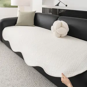 Summer Ice Silk Sofa Cushion, Washable Sofa Protector, Breathable Non-Slip, Pet-Friendly Durable, All-Seasons Minimalist Style