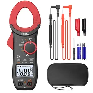 Digital Clamp Meter, Multimeter 2000 Counts with Auto Range NCV TRMS, 600A AC Amp clamp multimeter with Ohm Measures, Capacitance Resistance Diodes, 2 count  Clips