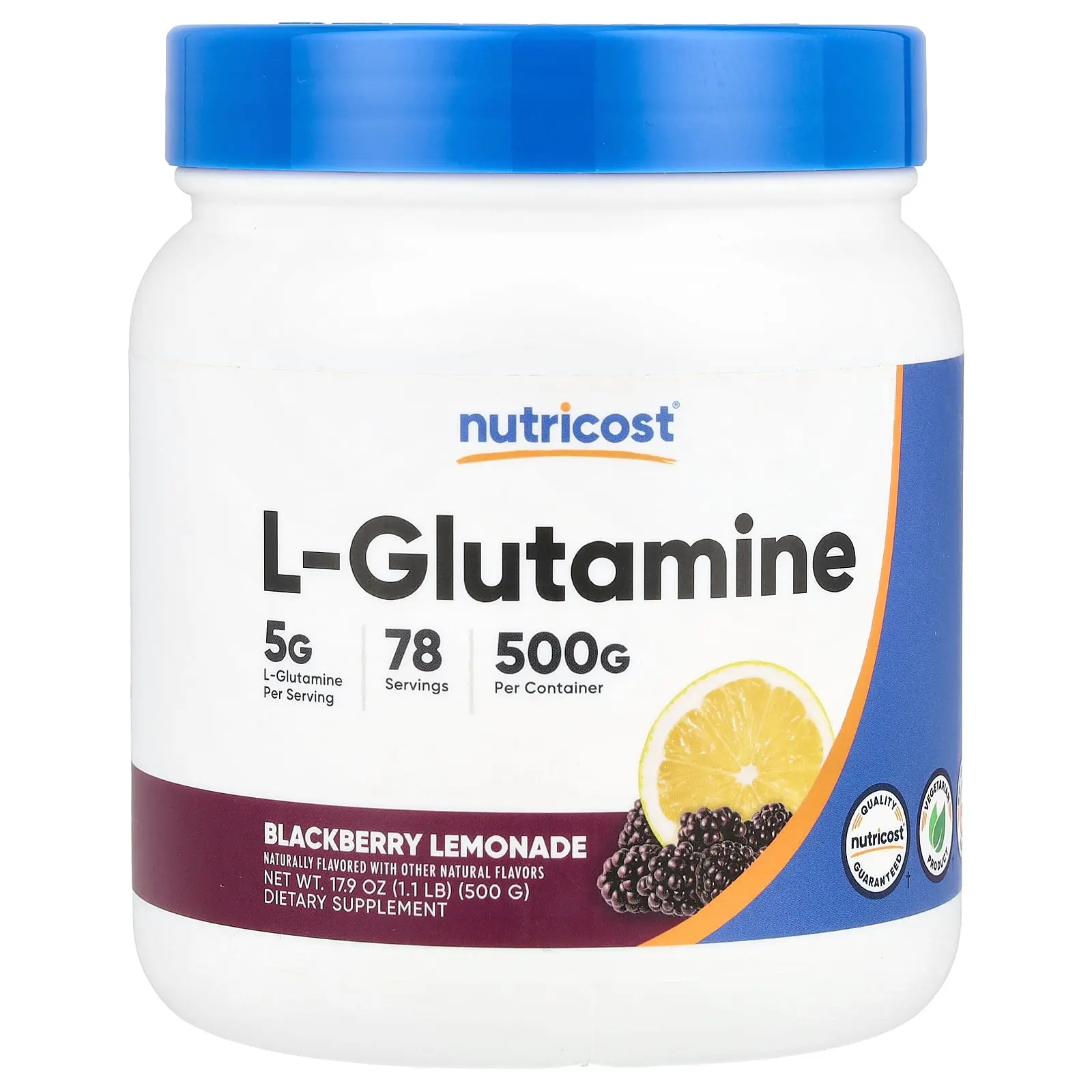 Nutricost L-Glutamine, Blackberry Lemonade, 17.9 oz (500 g) Nutricost L-Glutamine, Blackberry Lemonade, 17.9 oz (500 g)
