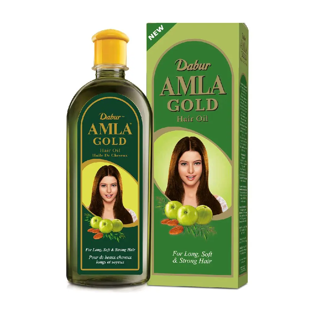 Dabur Amla Gold Hair Oil, Nourishing Indian Oil with Amla and Almond to Strengthen, Moisturize & Add Shine for Dry or Damaged Hair - 300ml (10.14oz)