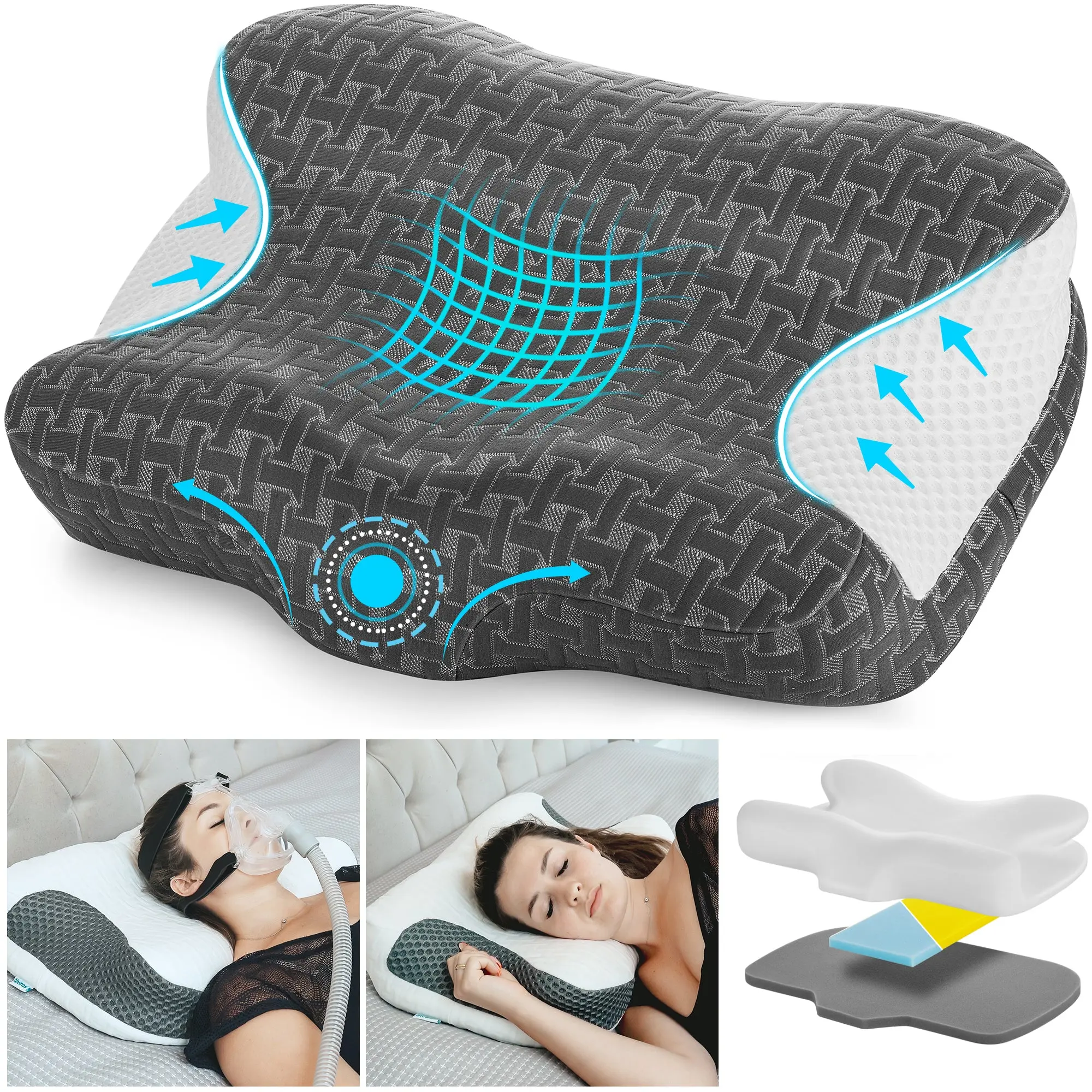 Soft memory foam pillows for different sleeping positions, washable, comfortable