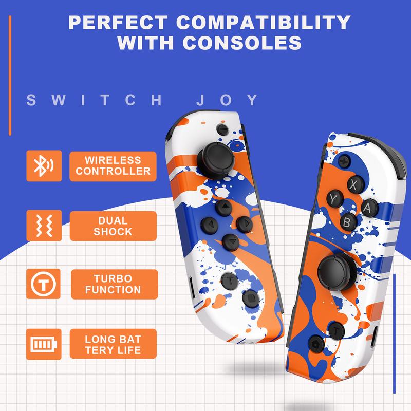 Light Up Joycon Compatible with Switch/Lite/OLED, Game Pad for Switch Console, Wireless Replacement Joypad Controller Joystick,TikTokShopStockUp,TikTokShopStockUp