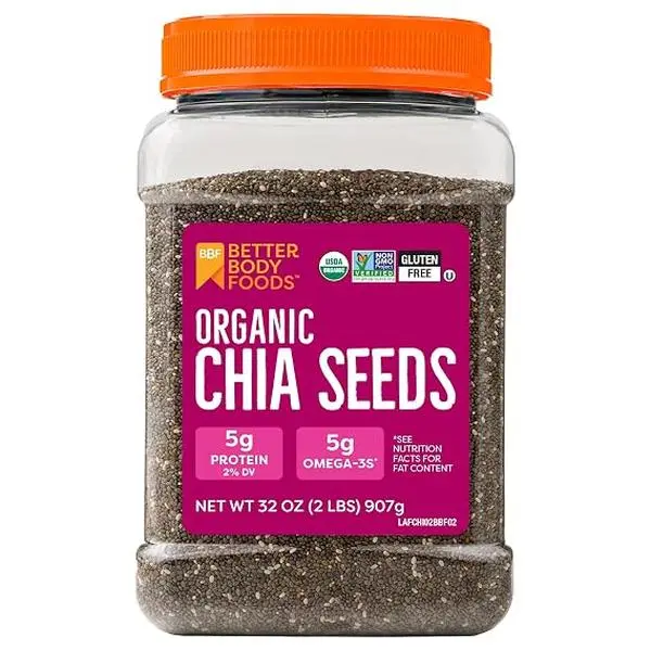 Organic Chia Seeds 32 Oz, Omega-3 & Fiber, Pudding, Smoothies, Oatmeal