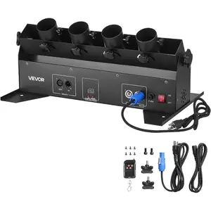 VEVOR Electric Confetti Cannon Machine, High Output 4 - Shot Confetti Launcher, DMX512, Manual Remote Control, Portable Confe - tti Shooter for Wedding Christmas DJ Party Event Show Stage Nightclub