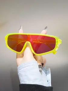 Unisex Simple Style Plain Color Sunglasses, Trendy Casual Sunglasses for Everyday Use, Fashion Accessories for Outdoor Activities