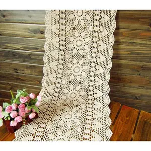 15x35    Crochet lace Table Runners Oblong Tablecloth Doilies Doily,Beige