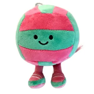 Plush Turquoise and Pink Volleyball with Keychain Attached Perfect for Backpacks and Volleyball Gifts