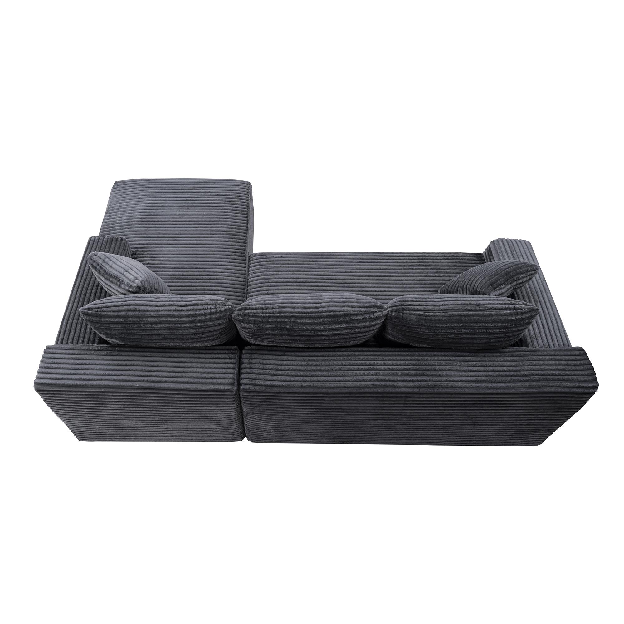 94.5" Modular Sectional Couch with L-Shape Chaise, Boneless Sofa for Living Room,Modern Cloud Couch with Deep Seat,No Assembly Required,Loveset, Grey 94.5" Modular Sectional Couch with L-Shape Chaise, Boneless Sofa for Living Room,Modern Cloud Couch with Deep Seat,No Assembly Required,Loveset, Grey