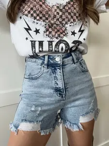 On The Go Risen Distressed Shorts - Acid Medium Wash