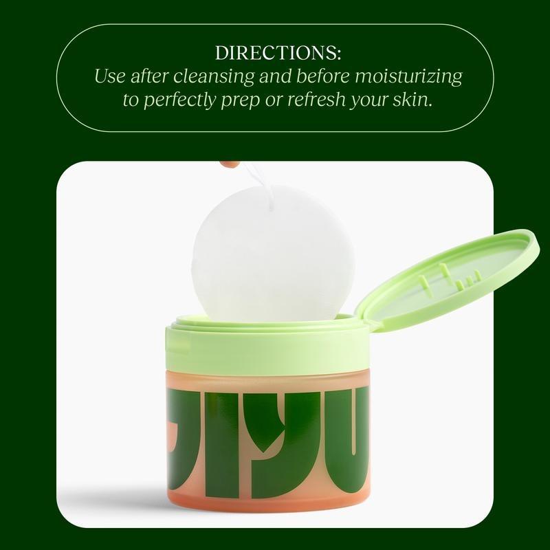 JIYU Korean Skincare Anti-Aging Dark Spot Wrinkle Minimizing Toner Pads Snail Mucin Centella Asiatica Niacinamide Peptide Complex 100 ct Daily Use