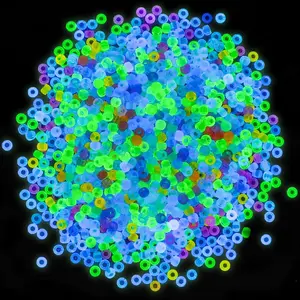 Pony Beads Glow in the Dark 1000 count Neon Beads, Bracelet Beads 9mm Luminous Bulk Beads for Hair Braiding, Colored UV Beads for Crafts Kandi Beads Kit
